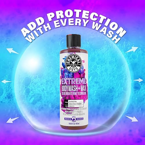 CHEMICAL GUYS EXTREME BODYWASH & WAX CAR WASH SOAP 64 FL OZ GRAPE SCENT - FOAM CANNON, GUN, BUCKET WASH FOR CARS, TRUCKS, MOTORCYCLES, RVS