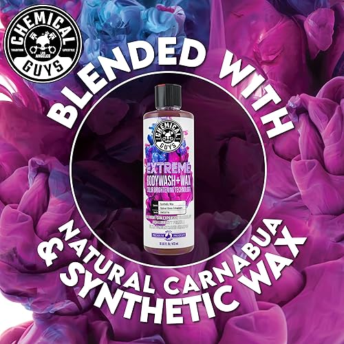 CHEMICAL GUYS EXTREME BODYWASH & WAX CAR WASH SOAP 64 FL OZ GRAPE SCENT - FOAM CANNON, GUN, BUCKET WASH FOR CARS, TRUCKS, MOTORCYCLES, RVS