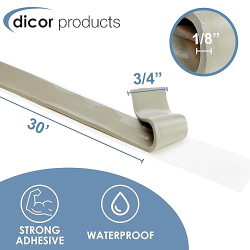DICOR BT-1834-1 BUTYL SEAL TAPE 1 8 X 3 4 X 30 REPAIR TAPE FOR RV TRAILER MOTORHOME WINDOW AND VENT SEALING