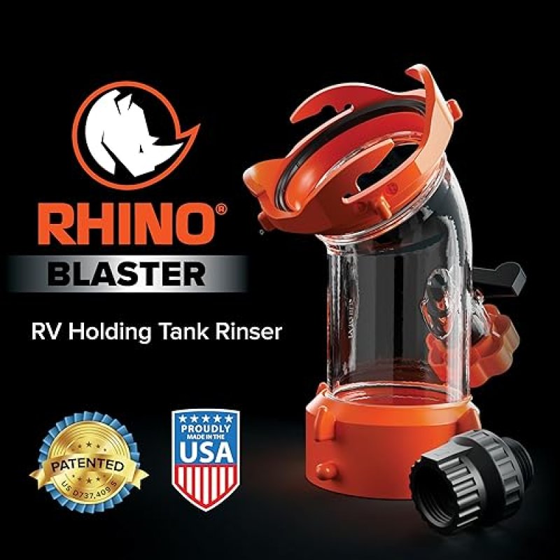 CAMCO RHINO BLASTER RV TANK RINSER BACKFLOW PREVENTER TOILET WASTE TANK CLEANING ESSENTIAL CAMPER SUPPLIES ODOR CONTROL SENSOR MAINTENANCE 39080