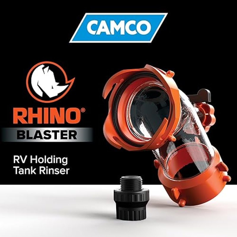 CAMCO RHINO BLASTER RV TANK RINSER BACKFLOW PREVENTER TOILET WASTE TANK CLEANING ESSENTIAL CAMPER SUPPLIES ODOR CONTROL SENSOR MAINTENANCE 39080