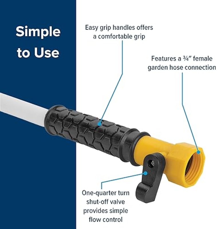 CAMCO CAMPER RV HOLDING TANK SWIVEL STIK RINSER WITH POWERFUL ROTARY CLEANING ACTION AND 34-INCH FLEXIBLE REACH EASY-TO-USE BLACK TANK CLEANER 40074