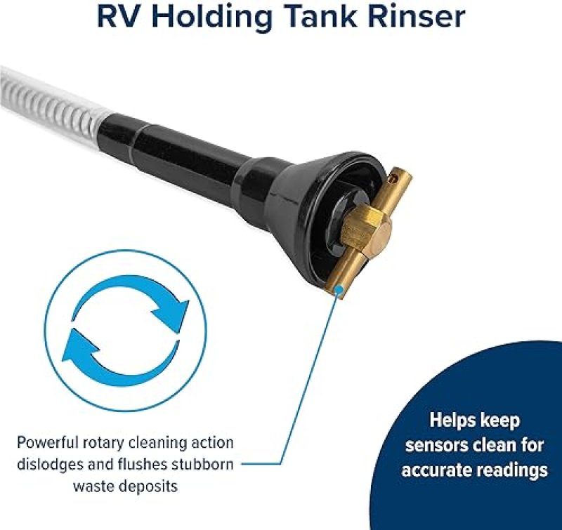 CAMCO CAMPER RV HOLDING TANK SWIVEL STIK RINSER WITH POWERFUL ROTARY CLEANING ACTION AND 34-INCH FLEXIBLE REACH EASY-TO-USE BLACK TANK CLEANER 40074