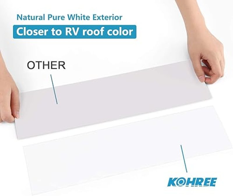 KOHREE RV SEALANT TAPE 4 INCH X 50 FOOT WHITE WATERPROOF UV WEATHERPROOF ROOFING TAPE FOR RV REPAIR WINDOW BOAT TRUCK CAMPER ROOF LEAKS