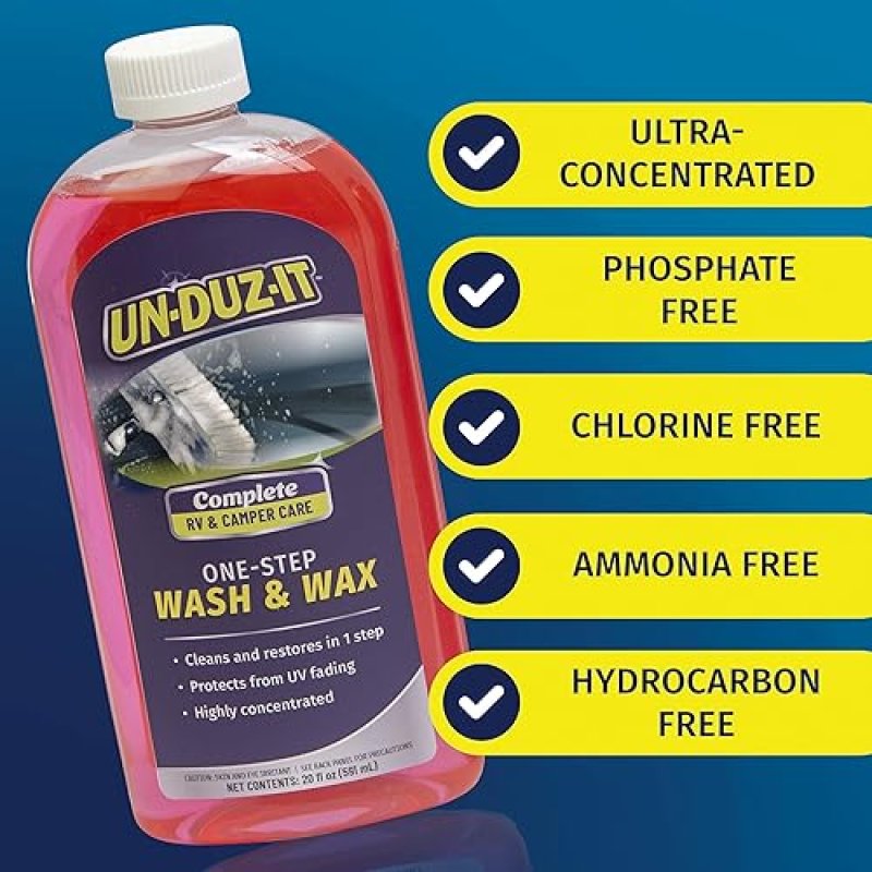 RV WASH WAX CERAMIC PROTECTION CONCENTRATED CAR WASH WAX FOR RVS CAMPERS 20 FL OZ BOTTLE