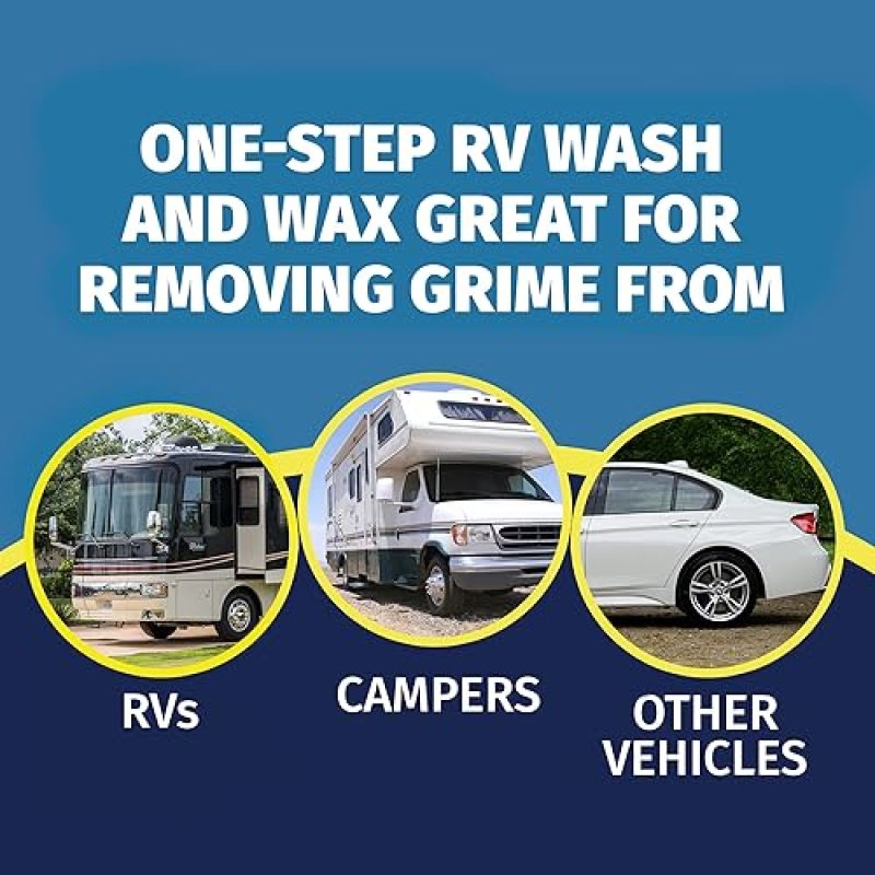 RV WASH WAX CERAMIC PROTECTION CONCENTRATED CAR WASH WAX FOR RVS CAMPERS 20 FL OZ BOTTLE