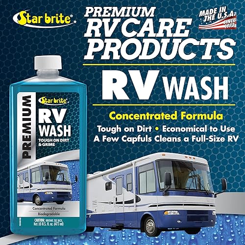 STAR BRITE PREMIUM RV WASH ULTIMATE EXTERIOR CLEANER FOR ROAD GRIME IDEAL FOR ALL CAMPER SURFACES 16 OZ
