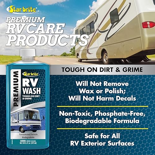 STAR BRITE PREMIUM RV WASH ULTIMATE EXTERIOR CLEANER FOR ROAD GRIME IDEAL FOR ALL CAMPER SURFACES 16 OZ