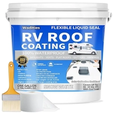 RV ROOF COATING WADITIES WATERPROOF SOLAR REFLECTIVE SEALANT FLEXIBLE FOR CAMPERS TRAILERS MOTORHOMES METAL BUILDINGS LEAK REPAIRS 1 GALLON