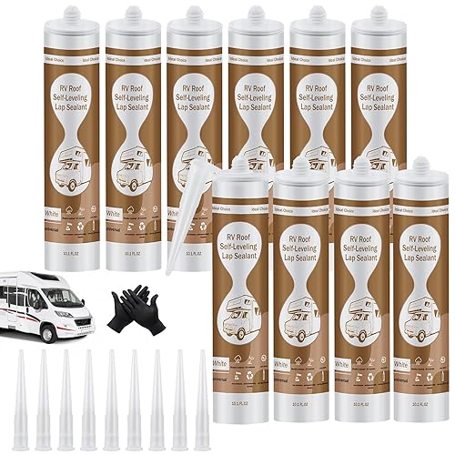 RV ROOF SEALANT 10 PACKS CAMPER ROOF SEALANTS FLEXIBLE WATERPROOF UV RESISTANT SELF LEVELING CAULKING AGENT SOLVES PROBLEMS SUCH AS RV LEAKAGE