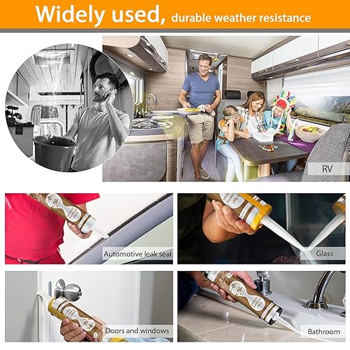 RV ROOF SEALANT 10 PACKS CAMPER ROOF SEALANTS FLEXIBLE WATERPROOF UV RESISTANT SELF LEVELING CAULKING AGENT SOLVES PROBLEMS SUCH AS RV LEAKAGE