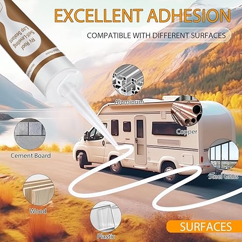 RV ROOF SEALANT 10 PACKS CAMPER ROOF SEALANTS FLEXIBLE WATERPROOF UV RESISTANT SELF LEVELING CAULKING AGENT SOLVES PROBLEMS SUCH AS RV LEAKAGE