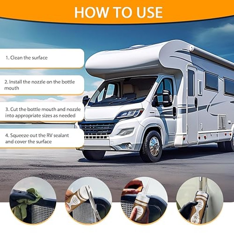 RV ROOF SEALANT 10 PACKS CAMPER ROOF SEALANTS FLEXIBLE WATERPROOF UV RESISTANT SELF LEVELING CAULKING AGENT SOLVES PROBLEMS SUCH AS RV LEAKAGE