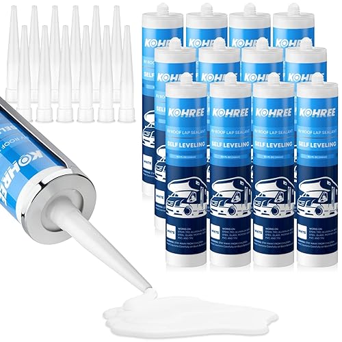 KOHREE RV ROOF SEALANT 12 PACK SELF LEVELING LAP SEALANT WHITE FOR RV ROOFING MAINTENANCE REPAIR