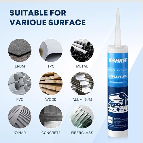 KOHREE RV ROOF SEALANT 12 PACK SELF LEVELING LAP SEALANT WHITE FOR RV ROOFING MAINTENANCE REPAIR