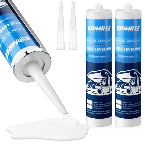 KOHREE RV ROOF SEALANT 2 PACK SELF-LEVELING LAP SEALANT WHITE RV CAULKING FOR ROOFING MAINTENANCE REPAIR