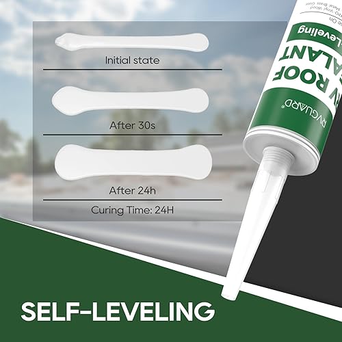 RVGUARD SELF-LEVELING FLEXIBLE RV CAULK SEALANT FOR ROOF REPAIR WHITE 4 PACK