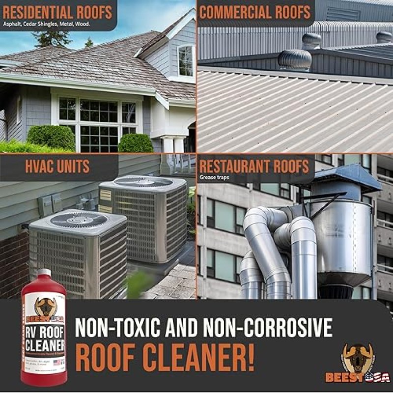 RV ROOF CLEANER SUPER CONCENTRATE 5 GALLONS RV CLEANER METAL ROOF CLEANER MOSS BEST RV RUBBER SEALANT RUBBER ROOF CLEANER RV ROOF WASH RV ROOF CLEANER DEGREASER 32OZ