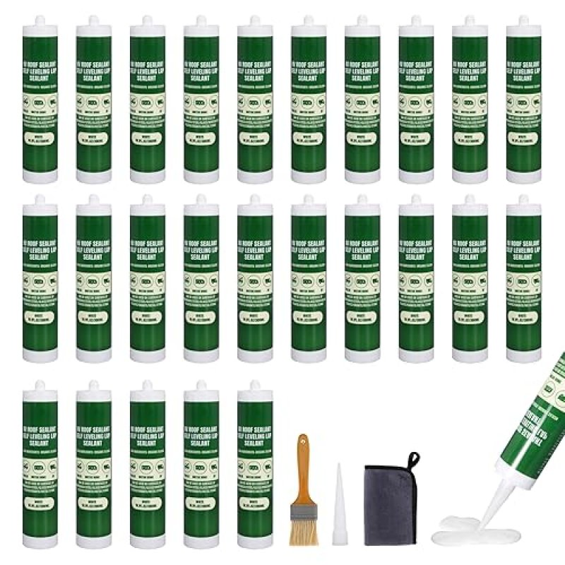 RV ROOF SEALANT SELF LEVELING LAP SEALANT MOTORHOMES CAMPERS TRAILERS REPAIR WHITE WATERPROOF FLEXIBLE 10.1FL.OZ 25 PACK