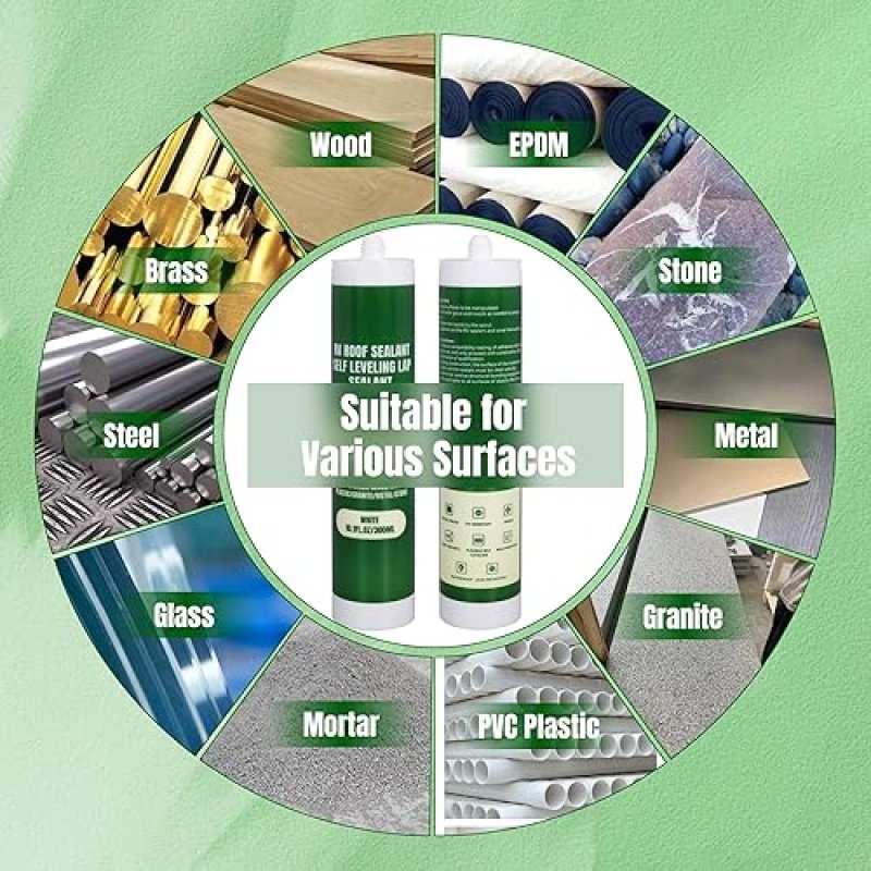 RV ROOF SEALANT SELF LEVELING LAP SEALANT MOTORHOMES CAMPERS TRAILERS REPAIR WHITE WATERPROOF FLEXIBLE 10.1FL.OZ 25 PACK