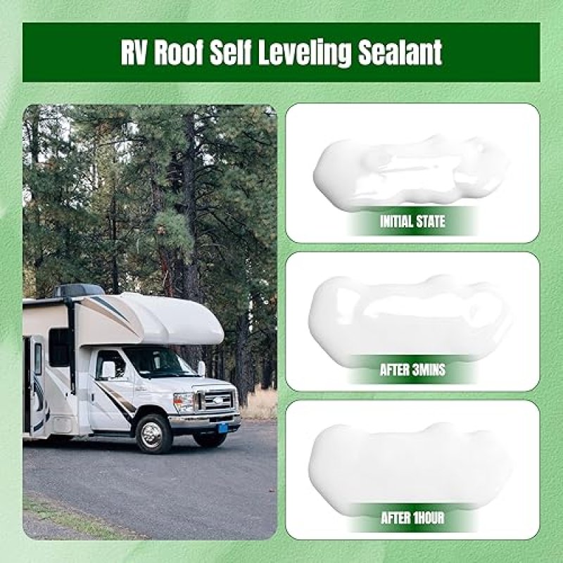 RV ROOF SEALANT SELF LEVELING LAP SEALANT MOTORHOMES CAMPERS TRAILERS REPAIR WHITE WATERPROOF FLEXIBLE 10.1FL.OZ 25 PACK