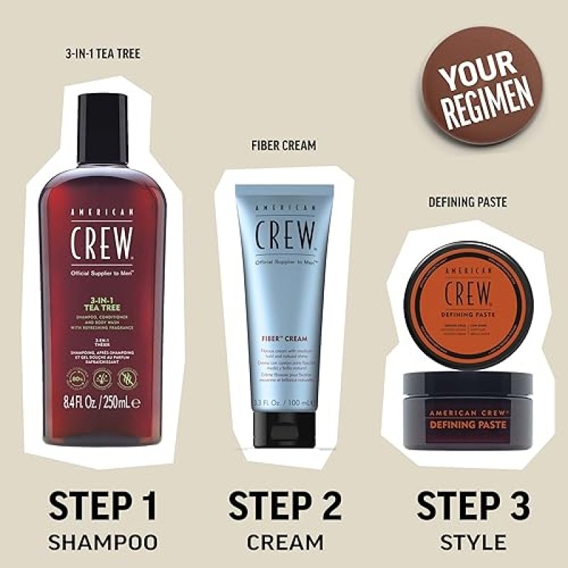 AMERICAN CREW MEN'S HAIR FIBER HIGH HOLD LOW SHINE 3 OZ - HAIR GEL ALTERNATIVE