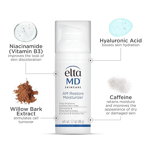 ELTAMD AM RESTORE FACE MOISTURIZER WITH NIACINAMIDE AND HYALURONIC ACID 1.7 OZ PUMP