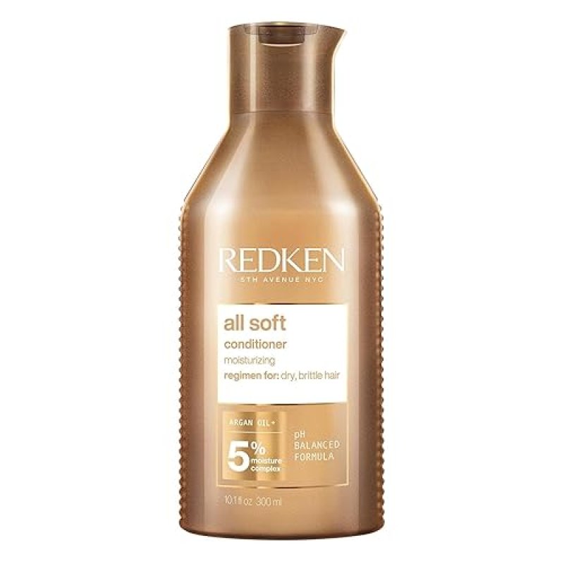 REDKEN ALL SOFT CONDITIONER FOR DRY BRITTLE HAIR - PROVIDES INTENSE SOFTNESS WITH ARGAN OIL - 10.1 FL OZ