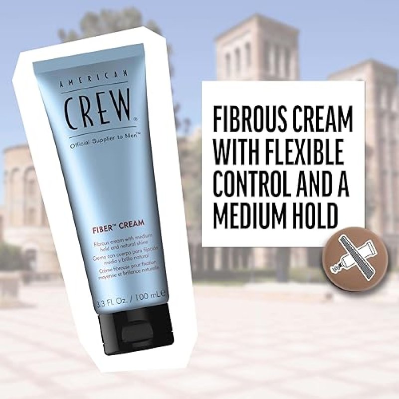 AMERICAN CREW MEN'S FIBER CREAM MEDIUM HOLD NATURAL SHINE 3.3 FL OZ HAIR GEL ALTERNATIVE