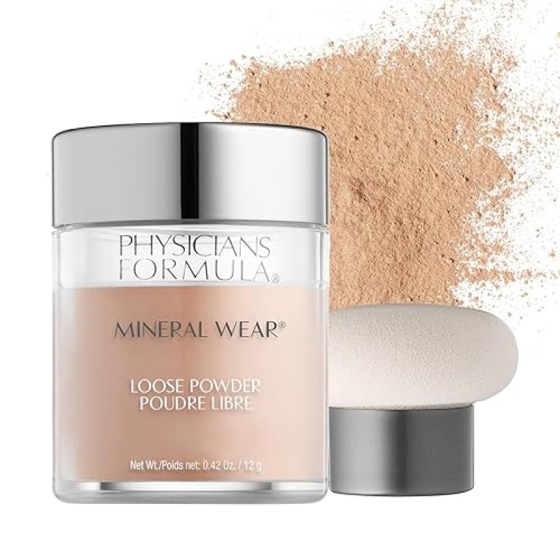 PHYSICIANS FORMULA MINERAL WEAR CREAMY NATURAL LOOSE POWDER TALC-FREE DERMATOLOGIST CLINICALLY TESTED