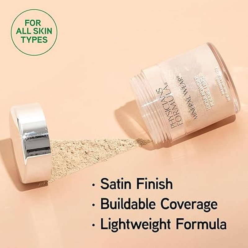 PHYSICIANS FORMULA MINERAL WEAR CREAMY NATURAL LOOSE POWDER TALC-FREE DERMATOLOGIST CLINICALLY TESTED