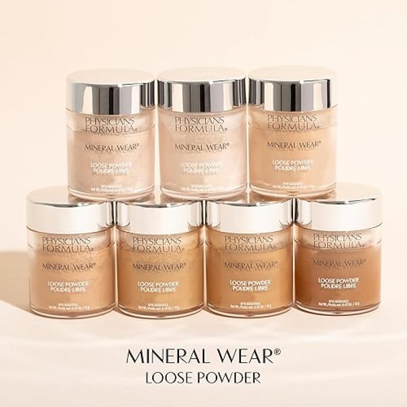PHYSICIANS FORMULA MINERAL WEAR CREAMY NATURAL LOOSE POWDER TALC-FREE DERMATOLOGIST CLINICALLY TESTED
