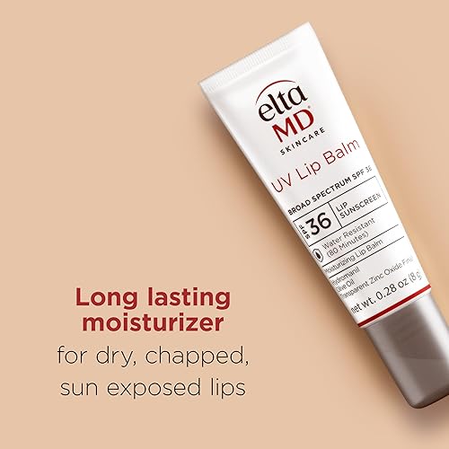 ELTAMD UV LIP BALM SUNSCREEN MOISTURIZING AND PROTECTING DRY CRACKED LIPS WATER RESISTANT UP TO 80 MINUTES TRANSPARENT ZINC OXIDE LIP SUNSCREEN