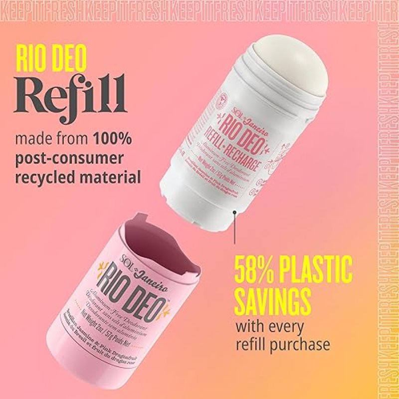 SOL DE JANEIRO RIO DEO REFILLABLE ALUMINUM FREE DEODORANT CAN BE REWRITTEN AS "SOL DE JANEIRO RIO ALUMINUM-FREE DEODORANT REFILL
