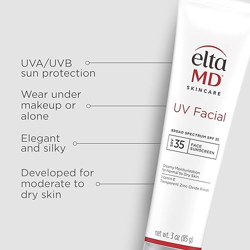ELTAMD UV FACIAL SPF 30+ SUNSCREEN HYALURONIC ACID MOISTURIZER FACE LOTION MINERAL-BASED ZINC OXIDE 3.0 OZ TUBE