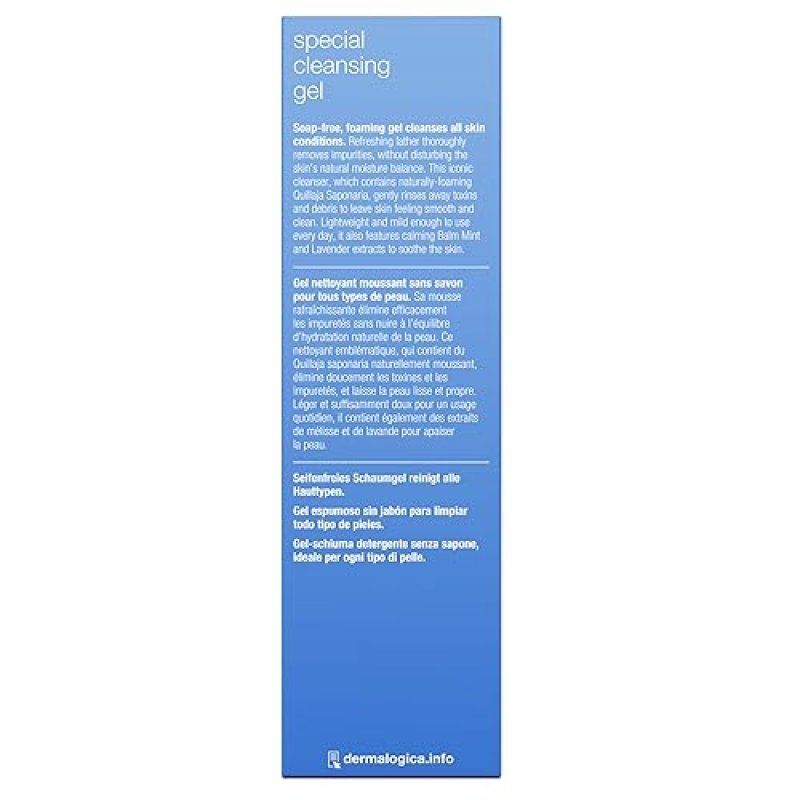 DERMALOGICA SPECIAL CLEANSING GEL FACE WASH FOR WOMEN AND MEN - SMOOTH, CLEAN SKIN FEEL