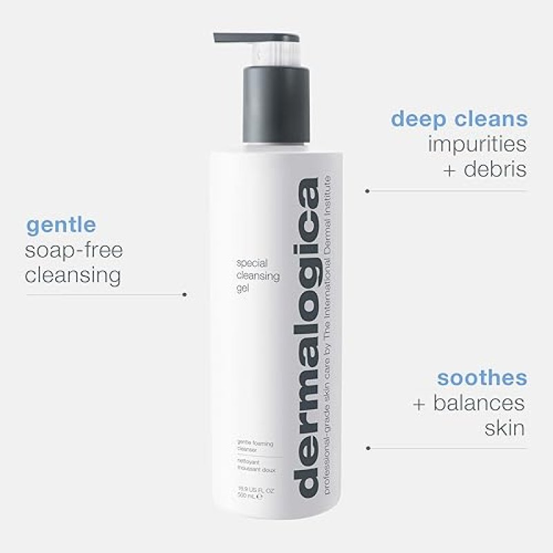 DERMALOGICA SPECIAL CLEANSING GEL FACE WASH FOR WOMEN AND MEN - SMOOTH, CLEAN SKIN FEEL