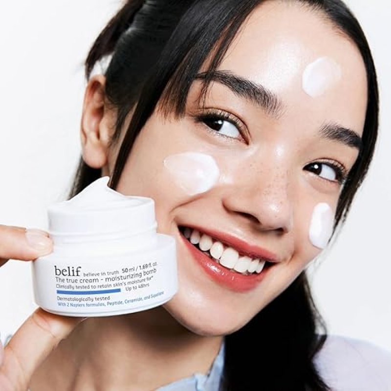 BELIF MOISTURIZING BOMB: CERAMIDE PEPTIDE CREAM FOR 48HR HYDRATION & ANTI-AGING, LIGHTWEIGHT KOREAN SKINCARE"