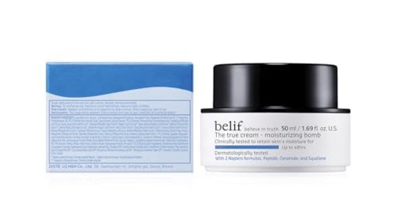 BELIF MOISTURIZING BOMB: CERAMIDE PEPTIDE CREAM FOR 48HR HYDRATION & ANTI-AGING, LIGHTWEIGHT KOREAN SKINCARE"