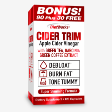DIETWORKS CIDER TRIM APPLE CIDER VINEGAR CAPSULES - 120 COUNT