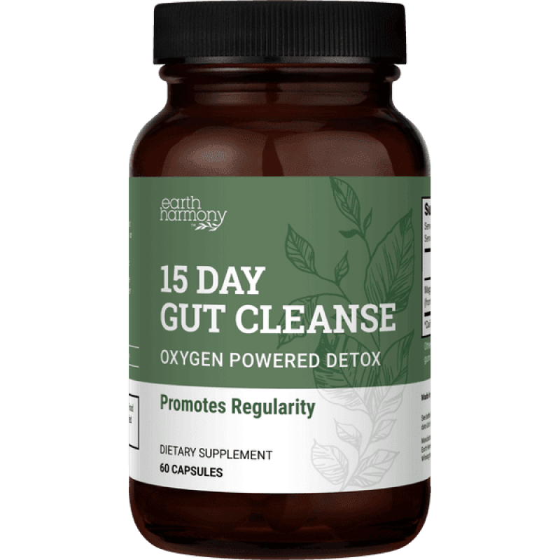 EARTH HARMONY 15-DAY INTESTINAL CLEANSE - NO CRAMPS OR BLOATING - 60 CAPSULES