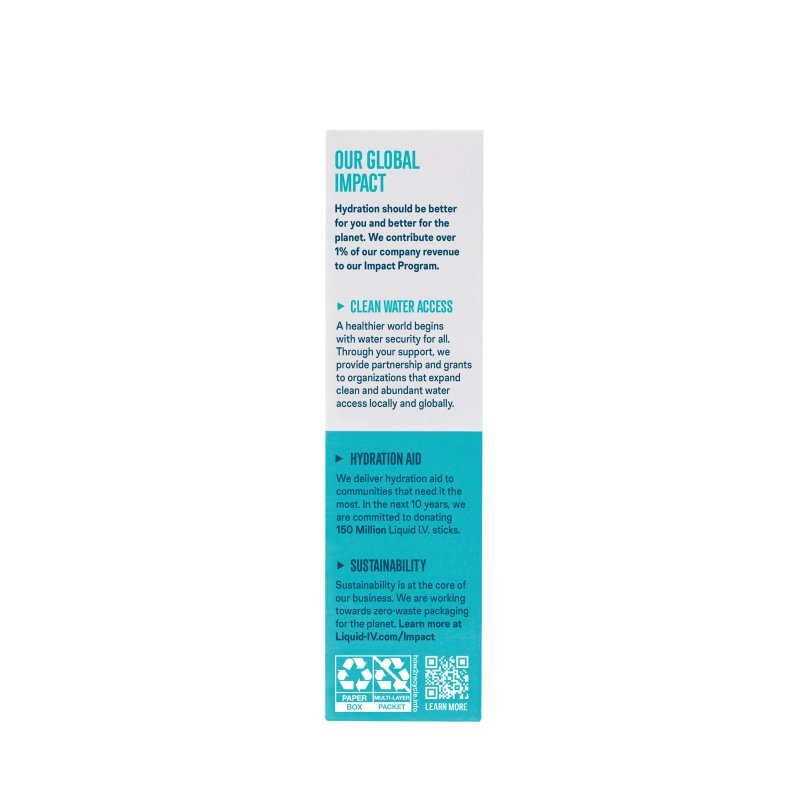 LIQUID I.V. WHITE PEACH SUGAR-FREE HYDRATION MULTIPLIER POWDER, 6 PACKETS