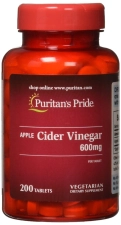 PURITANS PRIDE APPLE CIDER VINEGAR 600 MG TABLETS - 200 COUNT