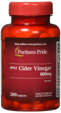 PURITANS PRIDE APPLE CIDER VINEGAR 600 MG TABLETS - 200 COUNT
