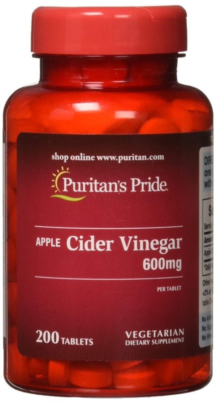 PURITANS PRIDE APPLE CIDER VINEGAR 600 MG TABLETS - 200 COUNT