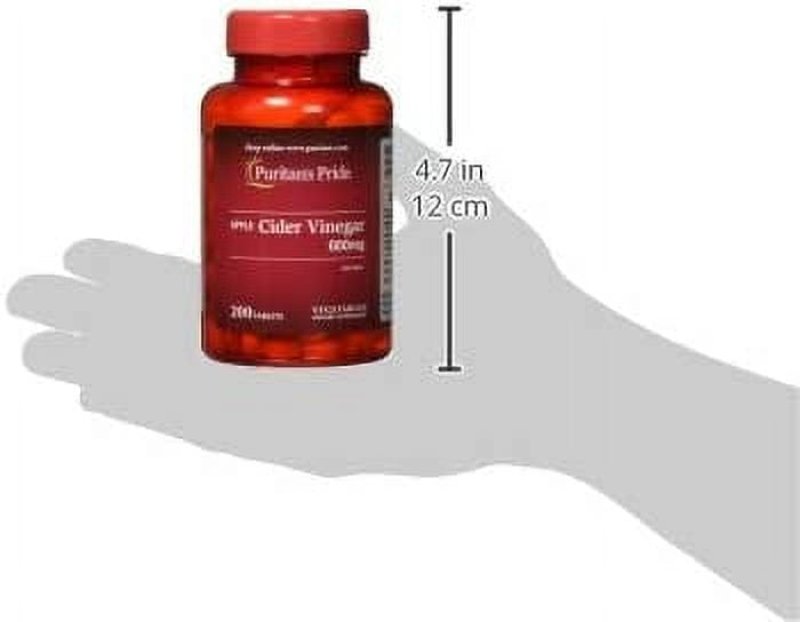 PURITANS PRIDE APPLE CIDER VINEGAR 600 MG TABLETS - 200 COUNT