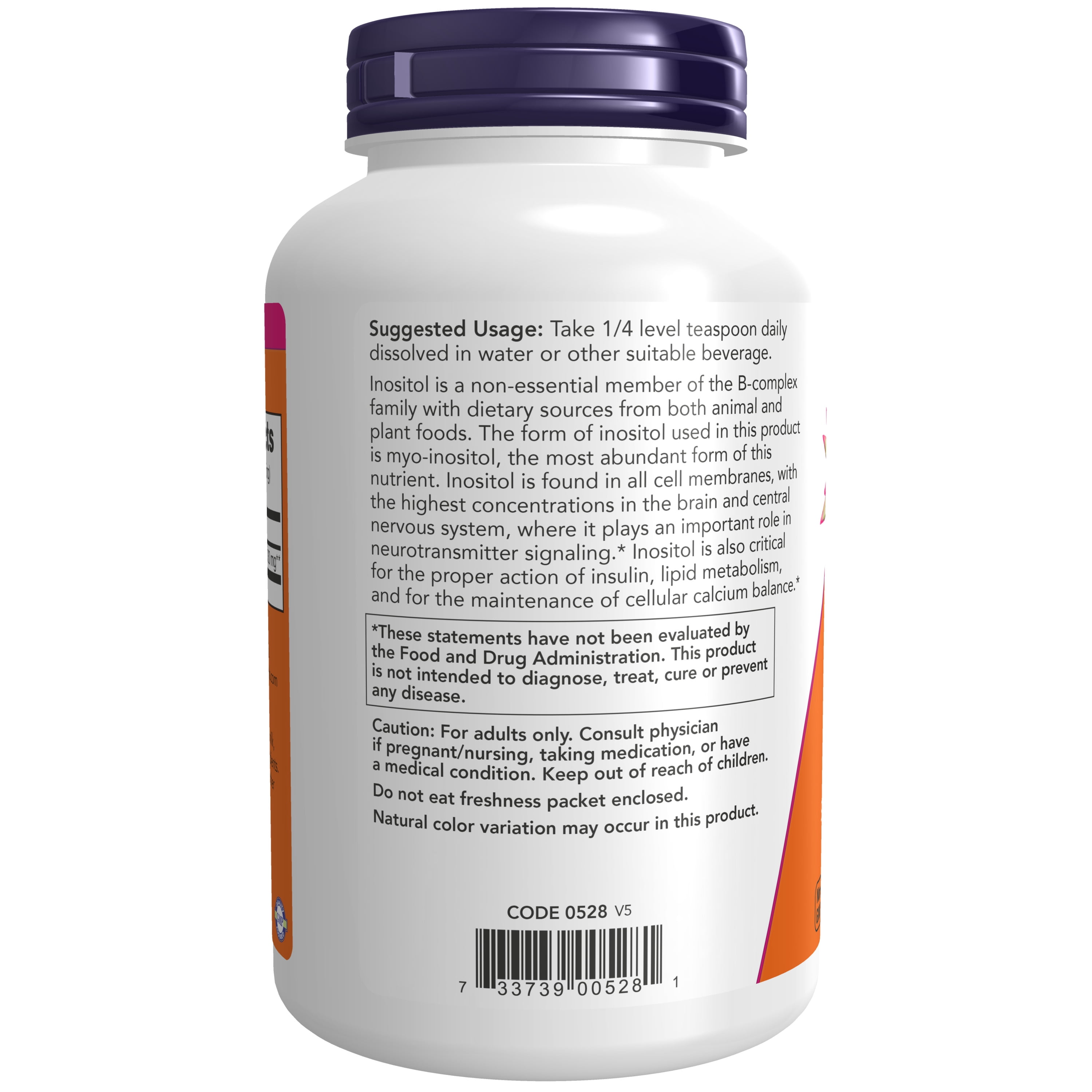 NOW INOSITOL POWDER FOR NEUROTRANSMITTER SIGNALING & CELLULAR HEALTH - 8 OZ