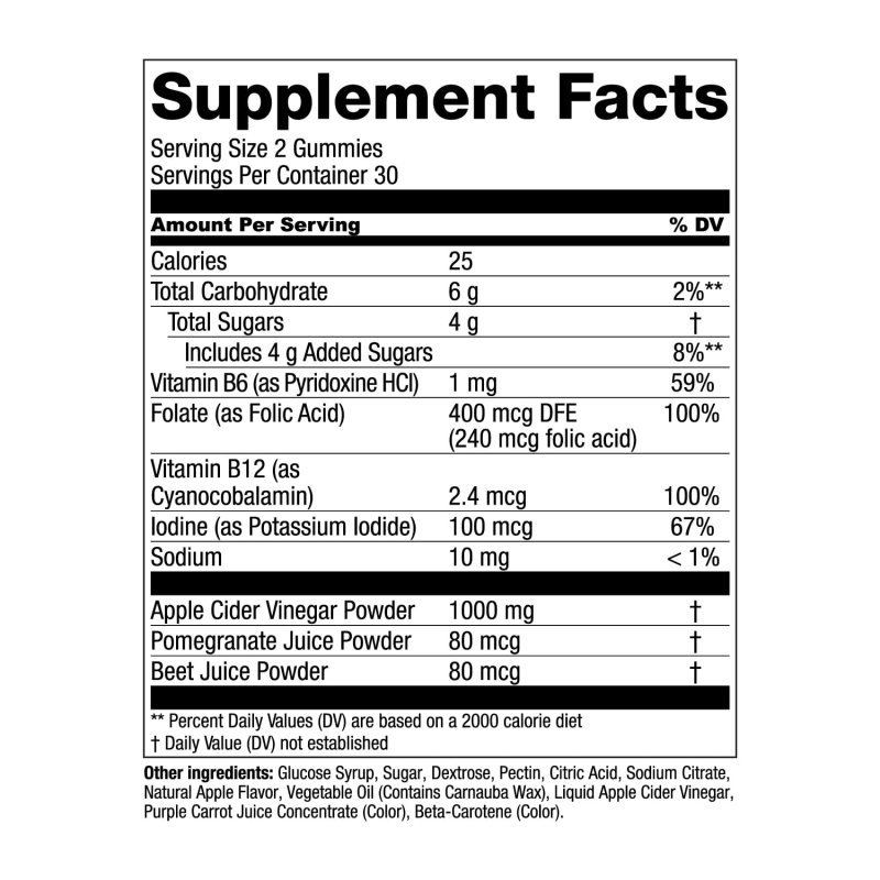 ESSENTIAL ELEMENTS-APPLE CIDER VINEGAR GUMMIES SUPPLEMENT, 60 COUNT - ESSENTIAL ELEMENTS