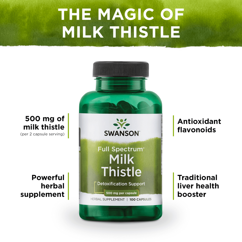 SWANSON PREMIUM ORGANIC MILK THISTLE CAPSULES FOR LIVER HEALTH, 500MG, 100CT