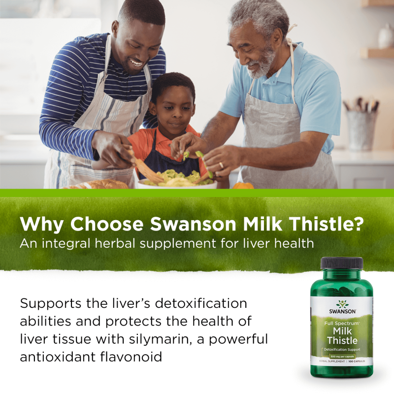 SWANSON PREMIUM ORGANIC MILK THISTLE CAPSULES FOR LIVER HEALTH, 500MG, 100CT